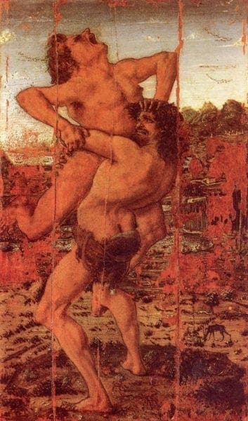 Antonio Pollaiuolo, Herkules und Antäus, circa 1475