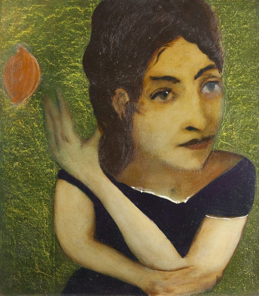 Girl throwing an Onion or Galatea et Nature, 80,5 x 70, 2001-2002